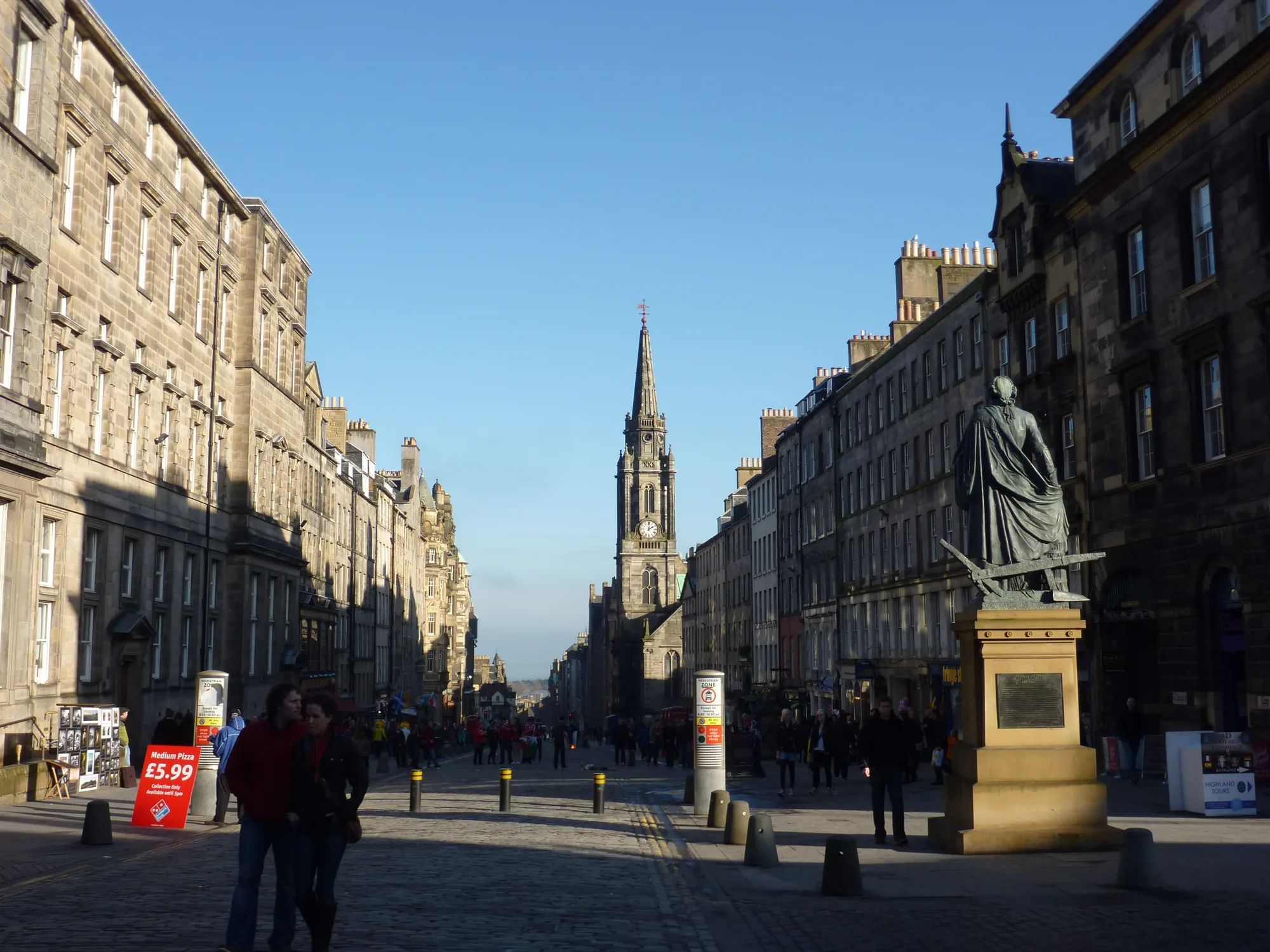 Lawnmarket tenements leading toward the crown spire of St Giles