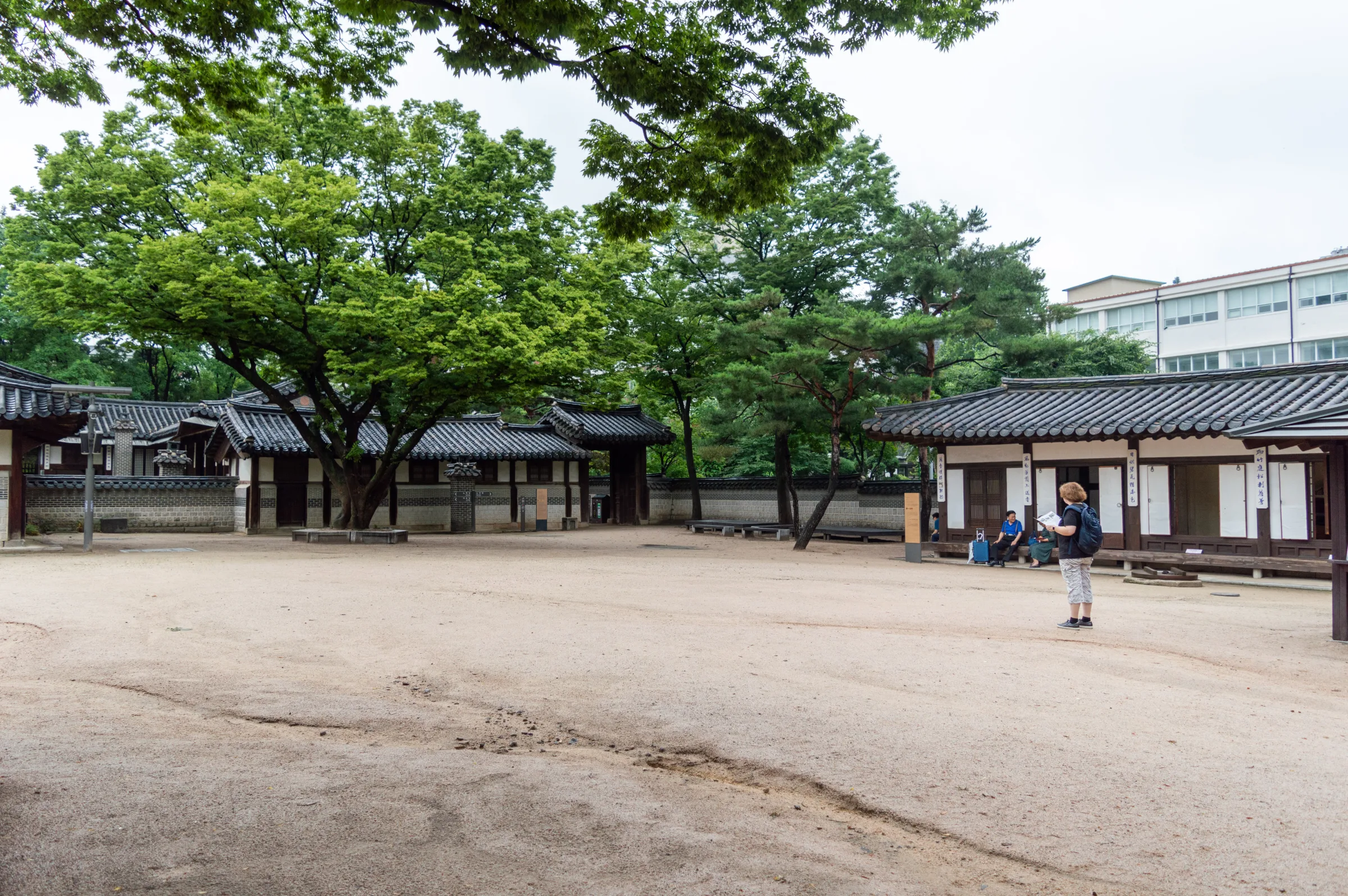 The entrance square and tiled roofs of Unhyeongung Palace in Seoul
