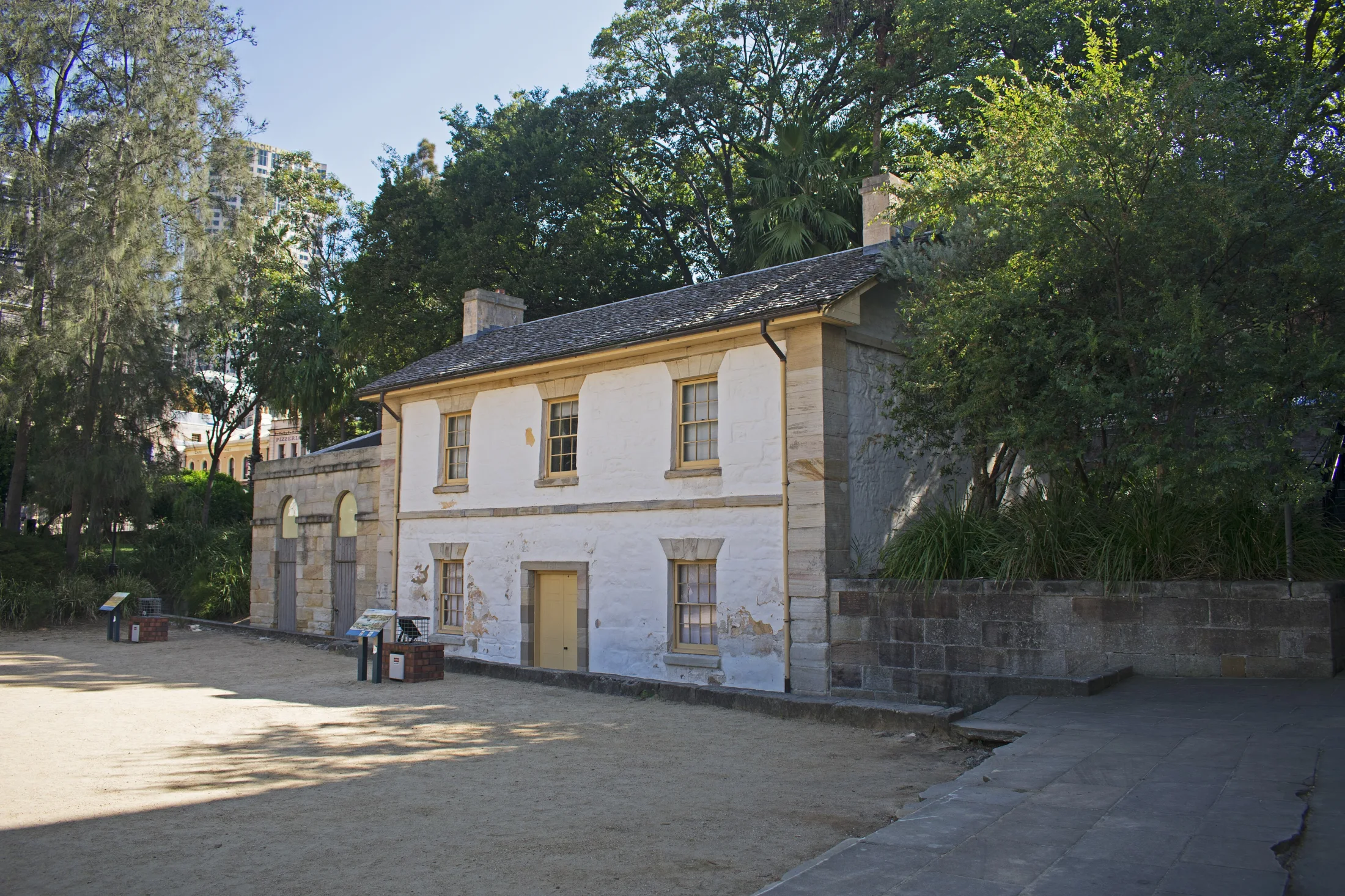 Cadmans Cottage seen from its northeastern forecourt